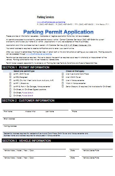 annual on street parking permit.